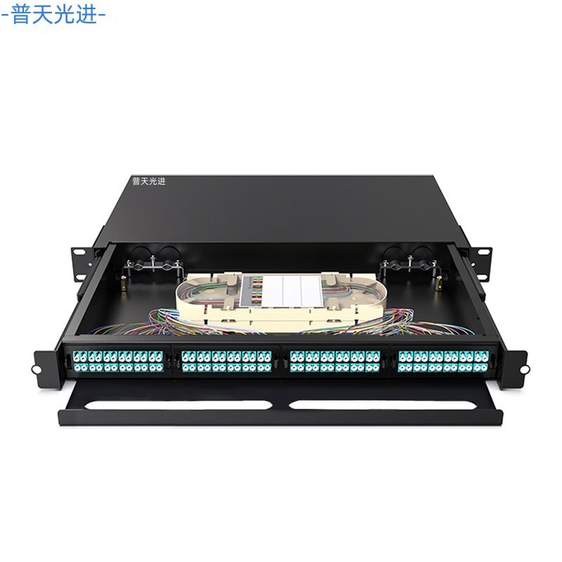 144芯模块化MPO高密度光纤配线架 模块化光缆终端盒 19英寸安装 预端接模块盒 OM3光纤跳线 数据中心机房
