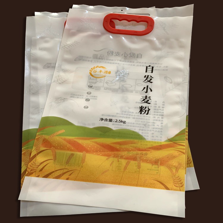 巨野县设计加工石磨面粉包装 小麦粉包装袋 塑料手提袋定做 免费设计 万宏