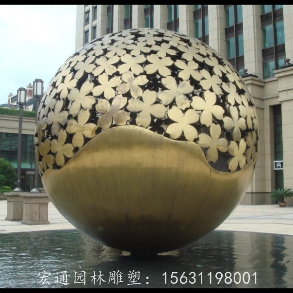 不锈钢球形雕塑景观 镂空球雕塑