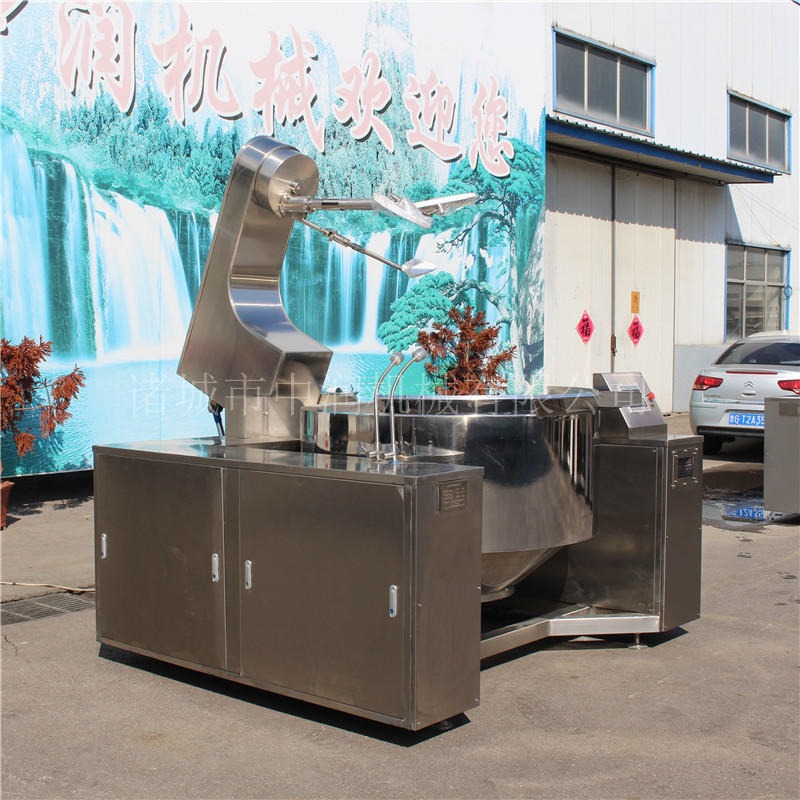 中润全自动炒菜机 中央厨房配套机器设备 大型配餐炒菜机ZRCG-100L