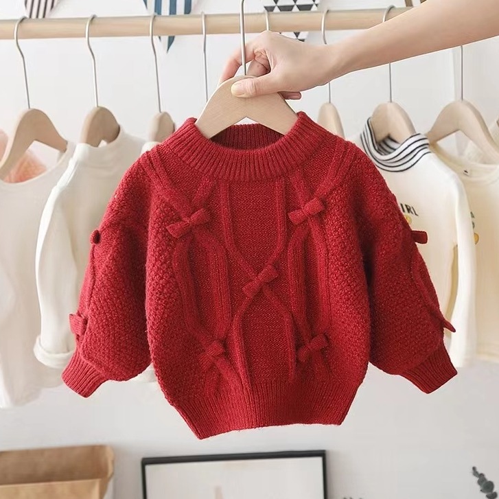 网红时尚童装毛衣 半高领冬季中小童洋气针织上衣批发