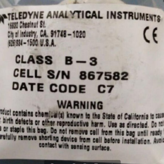 美国Teledyne氧气传感器/燃料电池 型号:CLASS B-3库号：M7786图片
