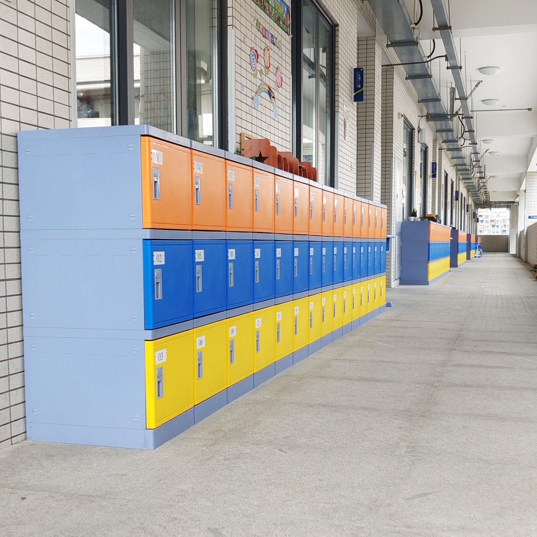 abs塑料学生书包柜教室走廊全塑储物柜多种颜色任意搭配