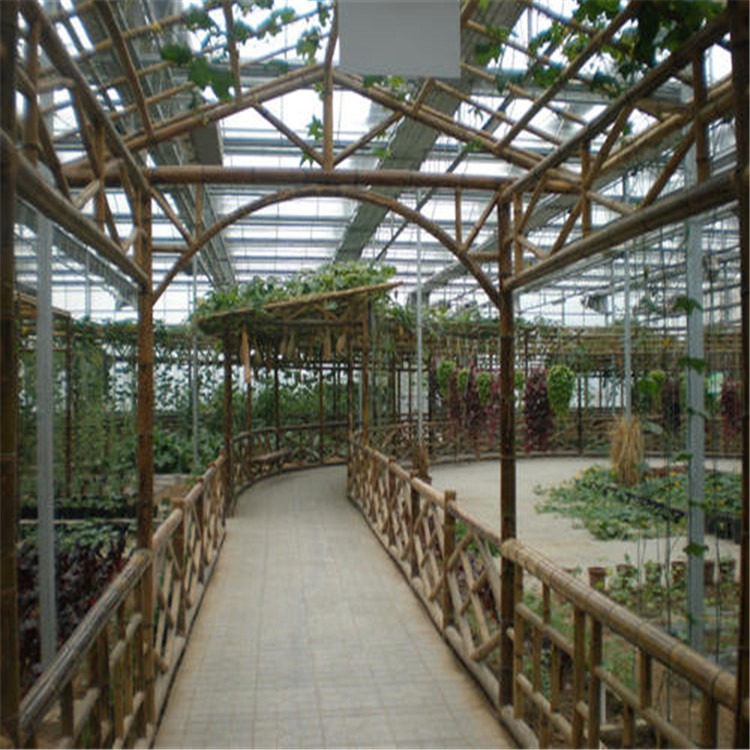 玻璃花卉种植大棚 半地下温室大棚的建造  旭航温室大棚建造图片
