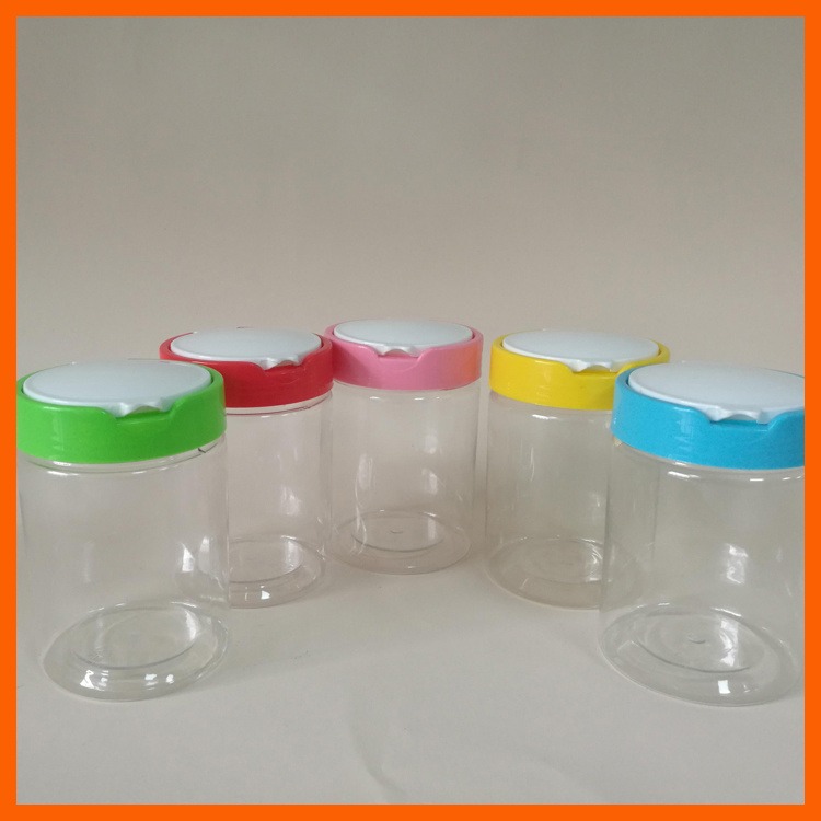 博傲塑料 方形塑料食品罐 pet塑料易拉罐 广口密封收纳瓶