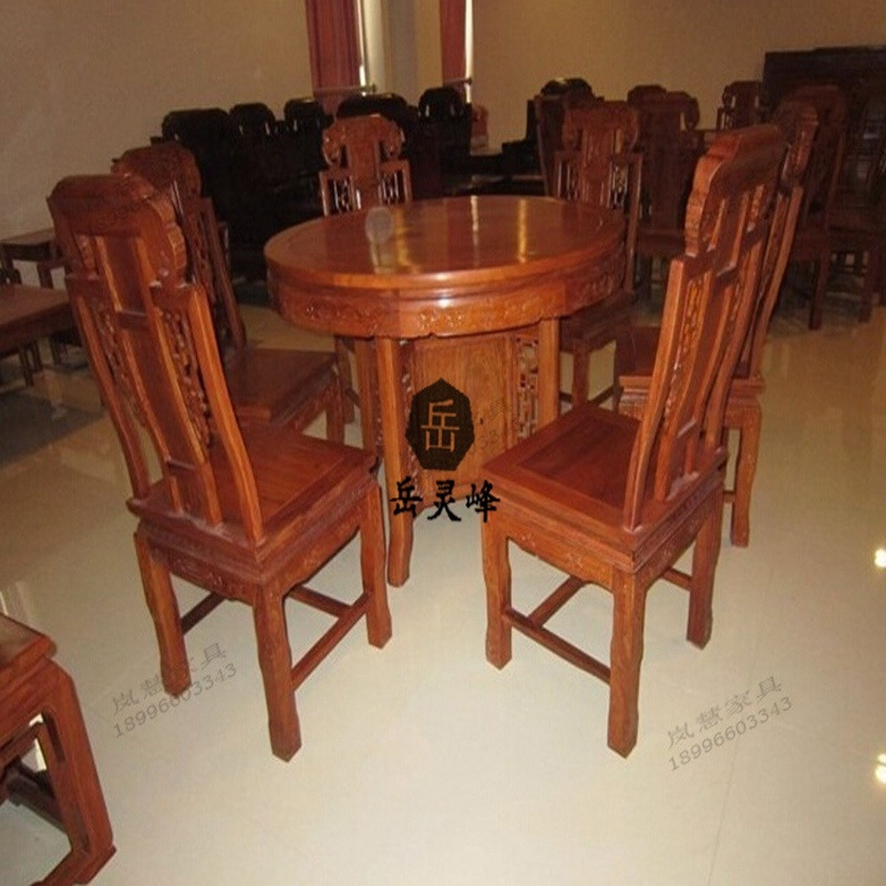 非洲定制的花梨电动餐桌	火锅餐桌安装0300	圆桌正式岚慧图片