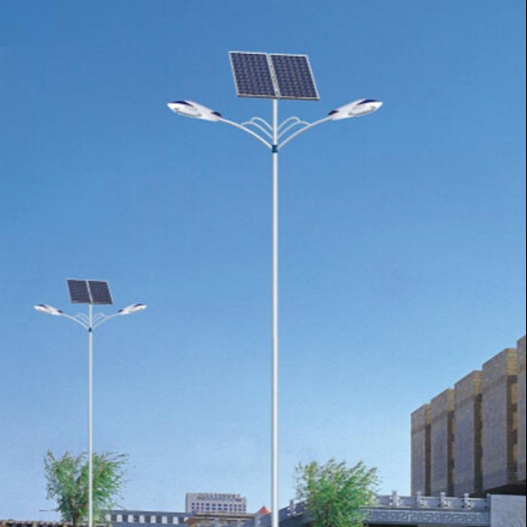 乾旭照明6米海螺臂太阳能路灯 6米太阳能LED路灯杆 新农村建设太阳能路灯全套