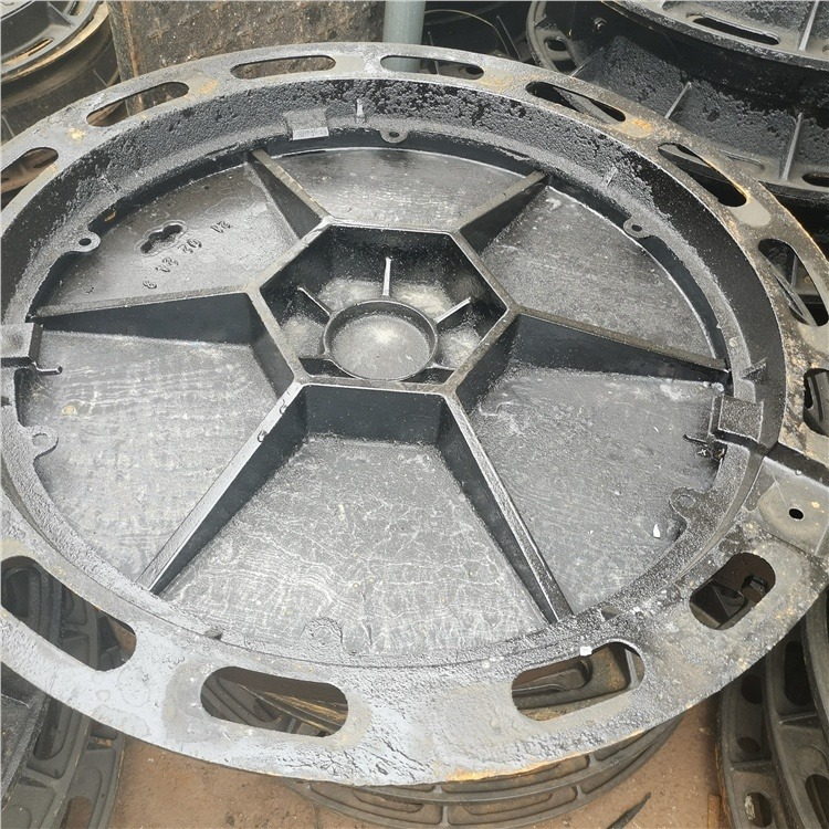 铸铁手孔井盖 500*1100 排水沟盖板常用 E500承重50吨 安岳化粪池铸铁阴盖板