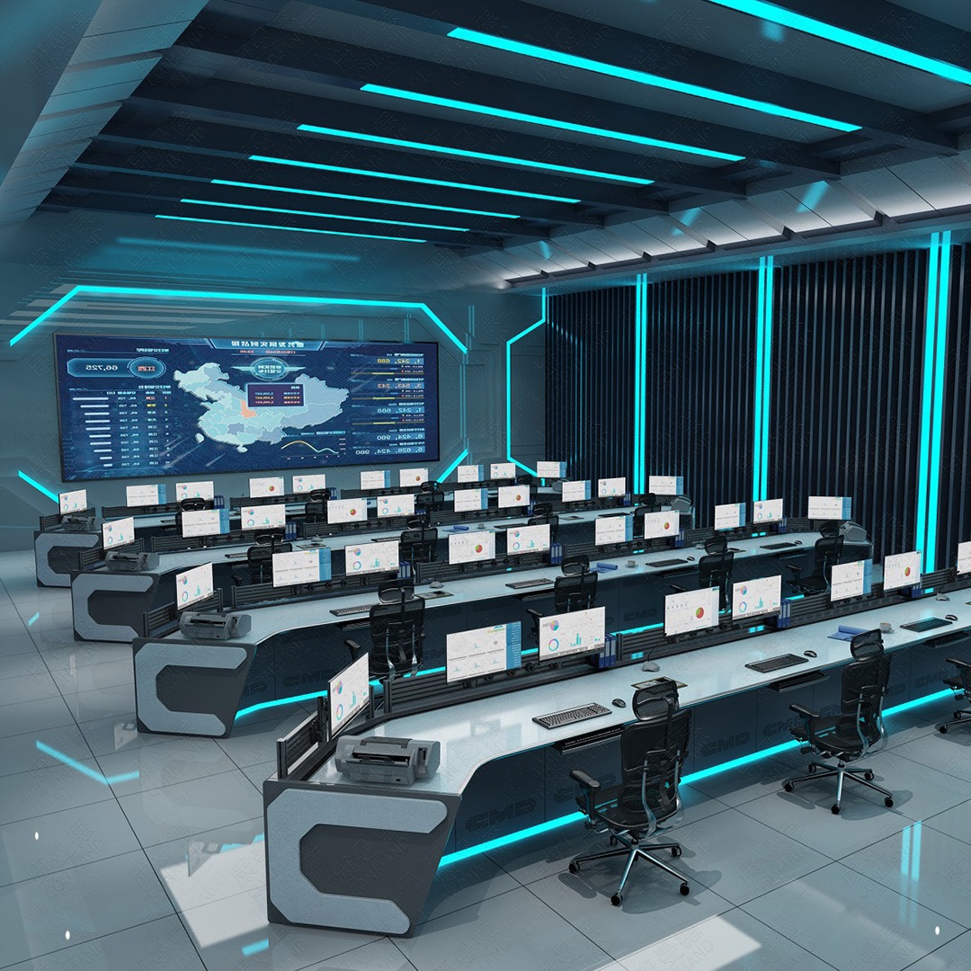 康曼德CMD-C指挥中心控制台定制豪华操作台电网安防中控室调度监控现代调度台可变色灯带图片