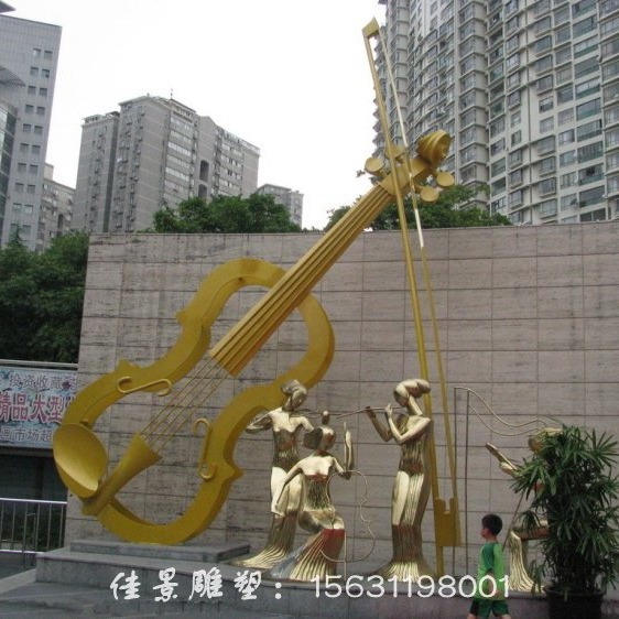 不锈钢小提琴雕塑广场乐器不锈钢雕塑