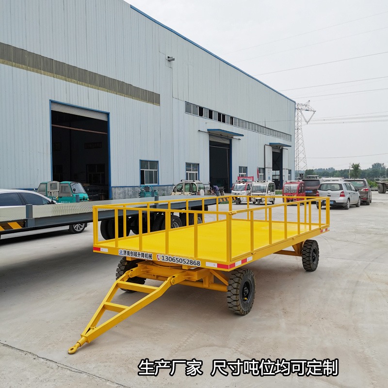 创硕厂家定制 牵引式平板车 重型工具车 货物运输平板拖车 转运车CSPC-8