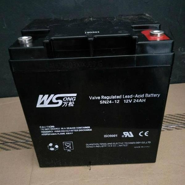 万松蓄电池SN24-12 铅酸12V24AH 直流屏电源 通讯 消防UPS不间断用电瓶 参数价格图片