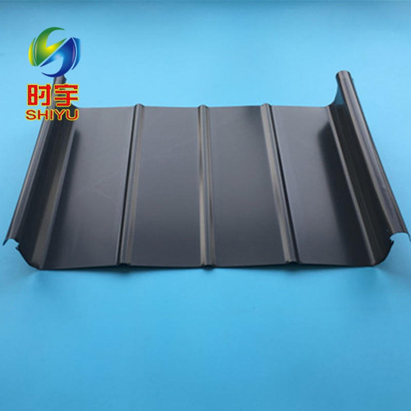 65-430直立锁边金属屋面板 时宇厂家生产 黑色铝镁锰屋面板