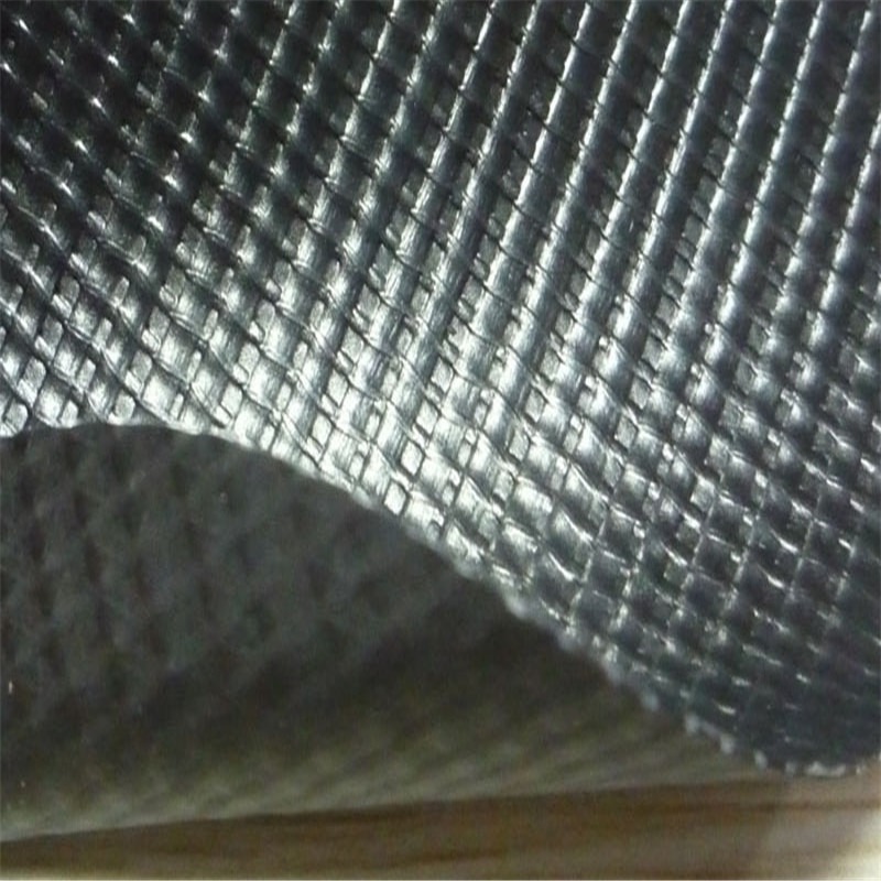 PVC夹网布 黑色0.53mm PVC抗静电面料 风筒面料 功能性PVC面料 防水面料图片