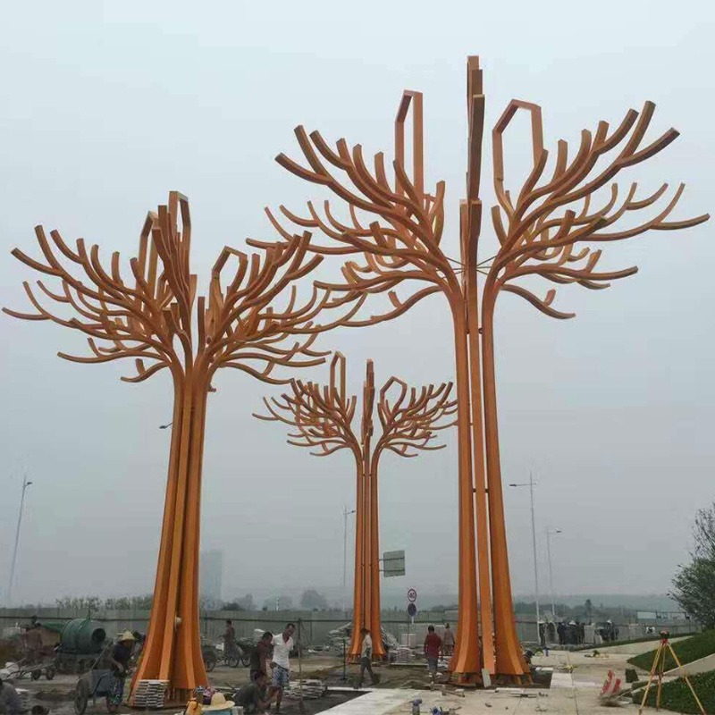 抽象不锈钢大树雕塑 创意友谊树 城市广场巨型装饰雕塑 园林景观小品