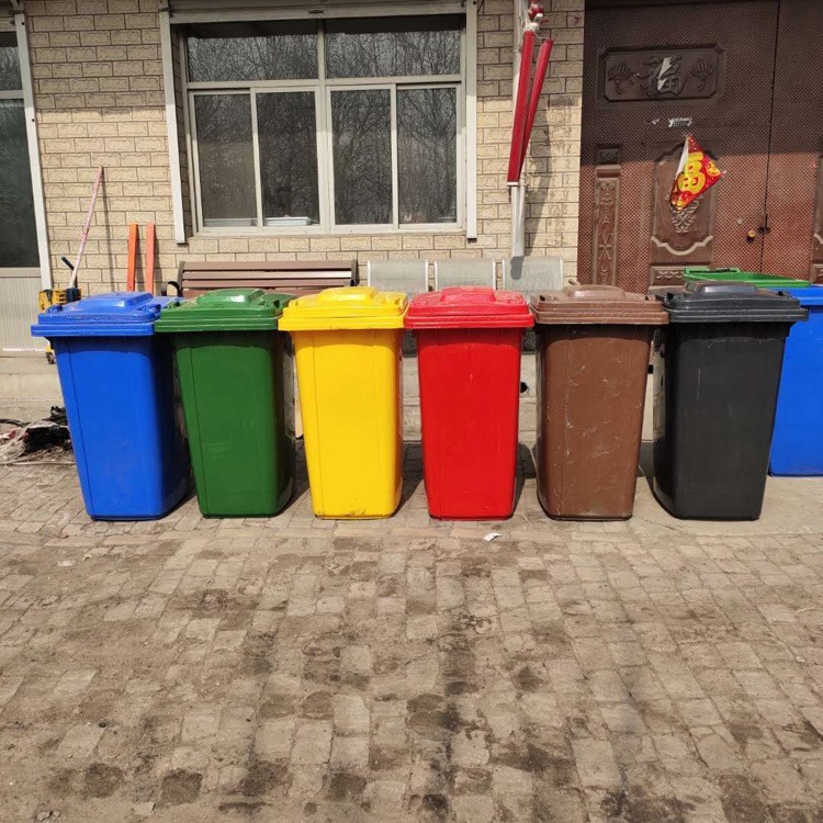塑料分类环卫垃圾桶 带轮带盖垃圾桶 办公商用垃圾桶 双琪