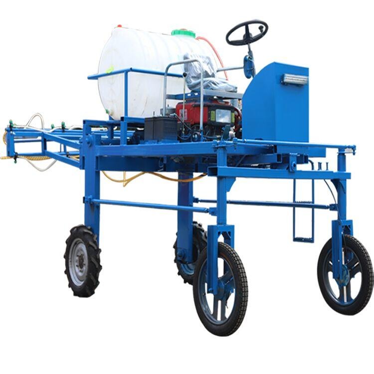 乘坐式果树打药机  风送式果园果树汽油喷雾机 1000斤容量的液压折叠喷杆的打药机图片