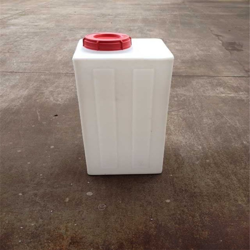 厂家供应方形塑料桶  KC-80L平底加药箱  瑞通容器直销方形80L加药箱  PAC搅拌桶  白色方形带刻度搅拌桶
