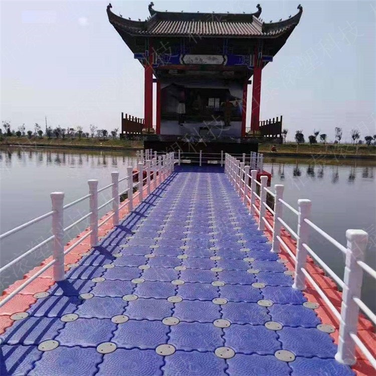 滚塑黑色浮台浮箱拼装浮桥河道临时塑料浮桥
