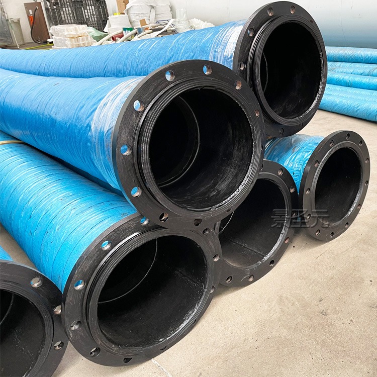 厂家景圣元生产8寸*15m大口径输水管钢丝水泵胶管压力10公斤吸排水胶管深井泵管