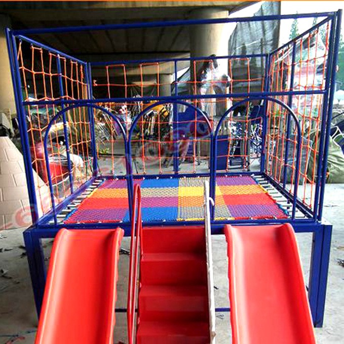 网红蹦床图片  滑梯蹦床生产厂家  儿童游乐设备图片