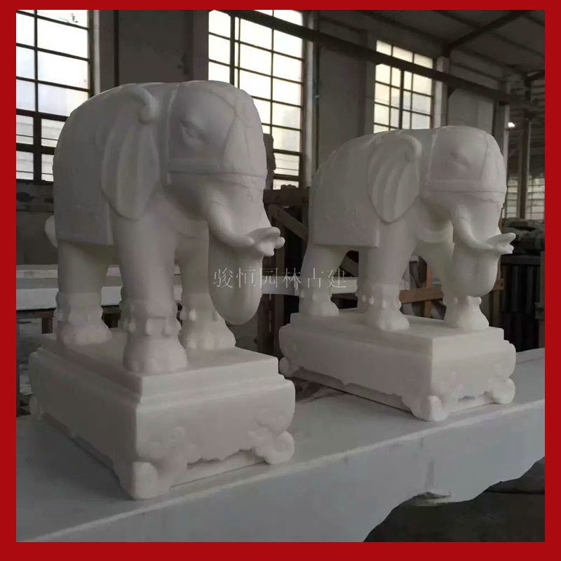 供应石雕大象 门口石大象摆件 一对石雕小象价格图片