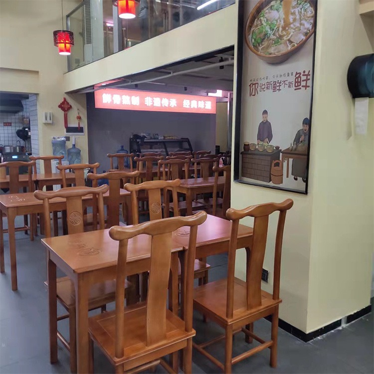 东莞迪佳家具爆款中式餐桌特色茶餐桌椅组合实木火锅桌图片