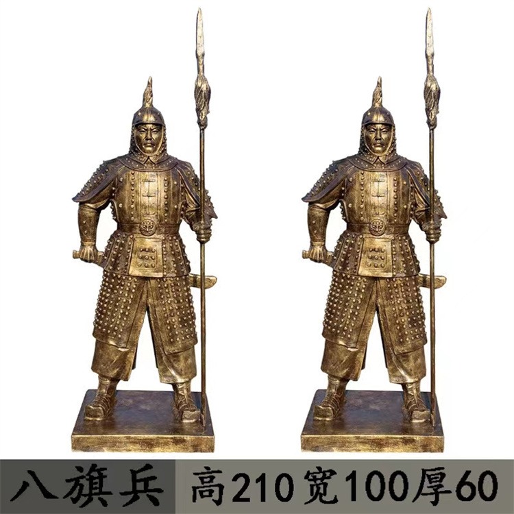 玻璃钢古代士兵雕塑，站岗士兵雕塑，蒙古士兵雕塑图片