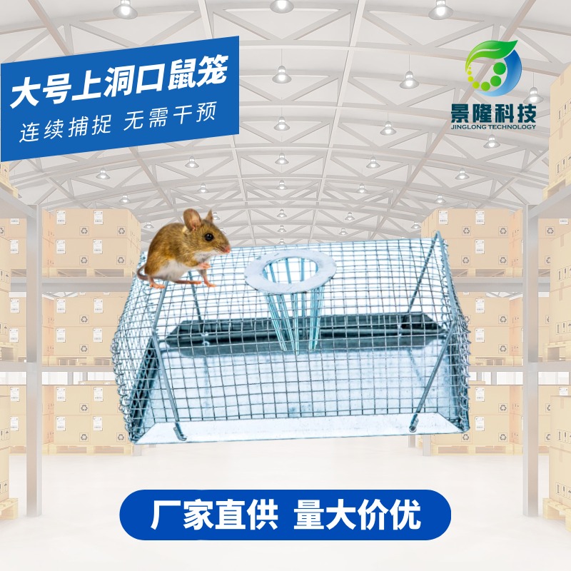 黑龙江老鼠笼厂家 景隆JL-2011L大号物理连续捉活鼠器图片
