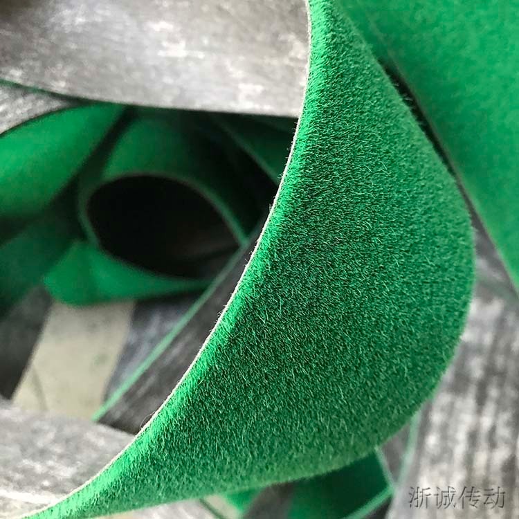 浙诚传动 剪毛机用包辊皮绿绒带 绒布防滑糙面带 背胶绿绒刺皮图片