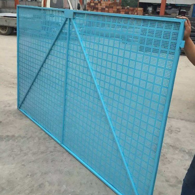 施工工地建筑高空安全钢板金属爬架网颜色可定制广州占兴生产厂家示例图2