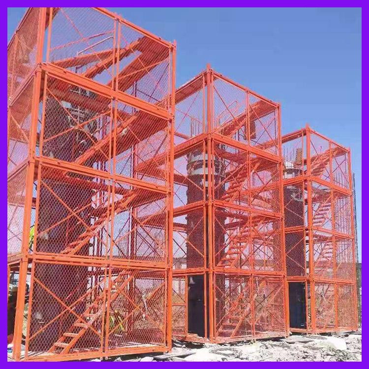 宇鑫 桥墩建筑安全施工爬梯梯笼 组合式安全梯笼 建筑基坑梯笼
