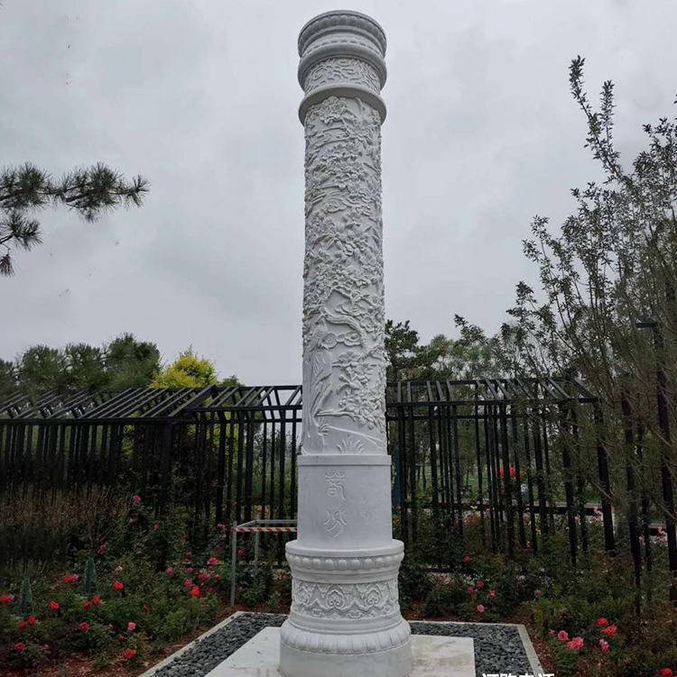 石龙柱花岗岩石雕文化柱设计
