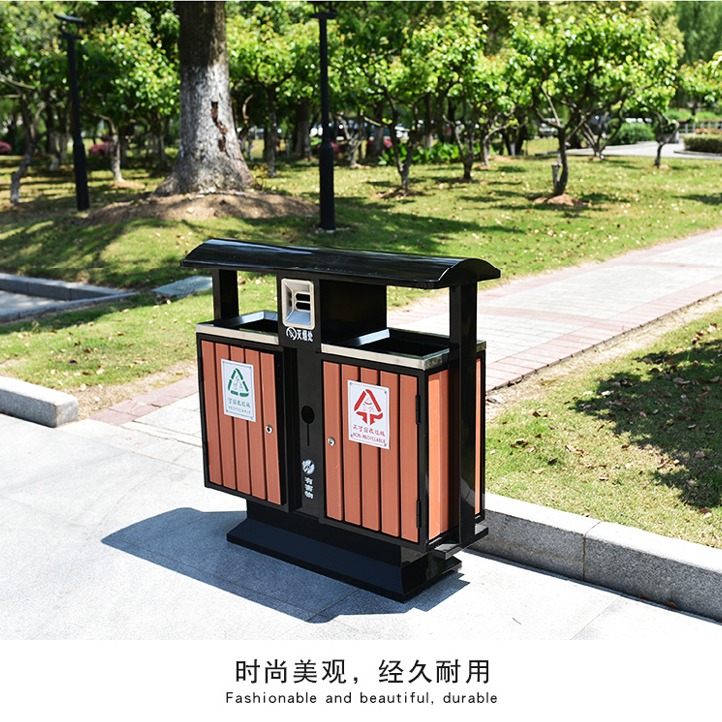 钢木垃圾桶 环保垃圾桶 垃圾桶现货现发 龙泰体育图片