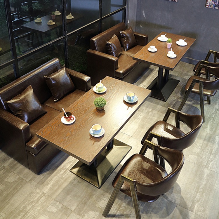迪佳家具北欧奶茶甜品店咖啡厅实木餐桌小方桌圆桌餐椅烘琣店休闲桌椅组合图片