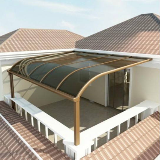 经久耐用 露台铝合金遮阳棚 铝合金PC耐力板雨棚 墅家用铝材雨棚