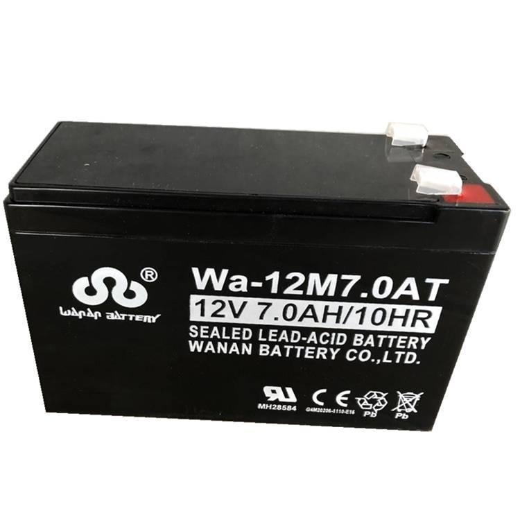 万安蓄电池Wa-12M7AT 12V7AH/10HR音箱 太阳能 消防系统图片
