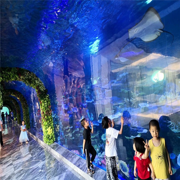 lanhu制作海洋主题餐厅设计亚克力鱼缸水族工程 大型鱼缸无边界游泳池施工