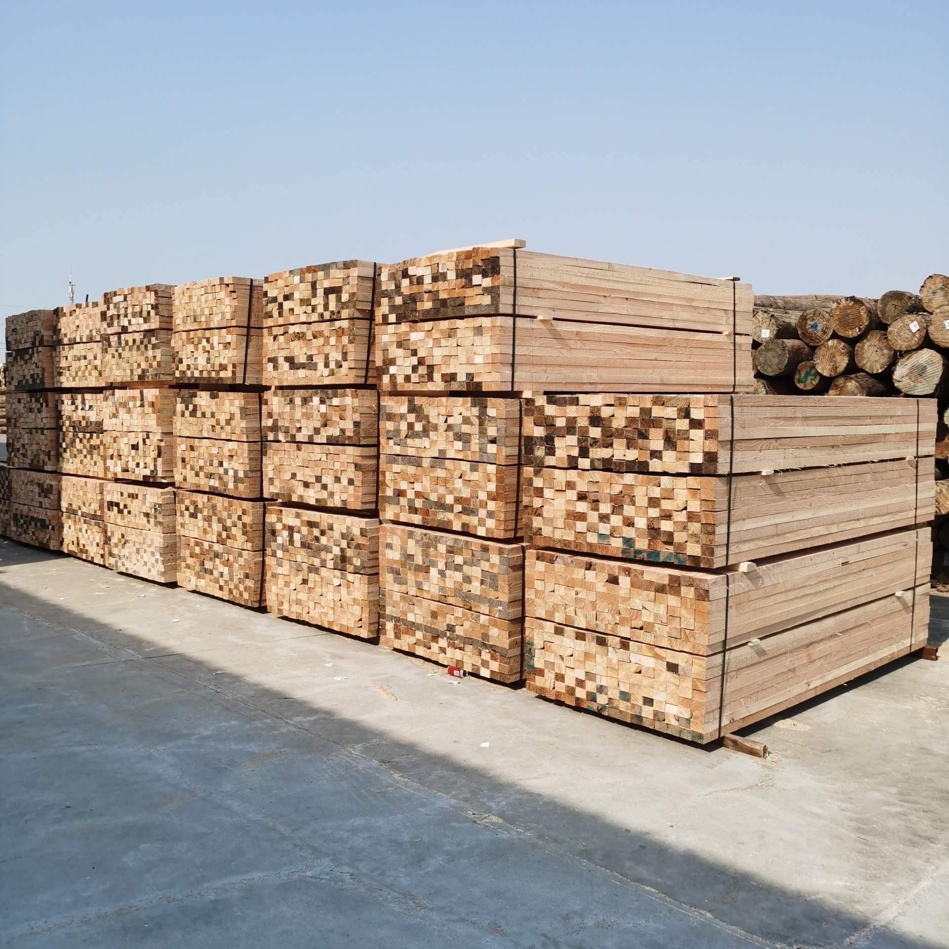 万家木业 木方铁杉工地用白松49支模方木