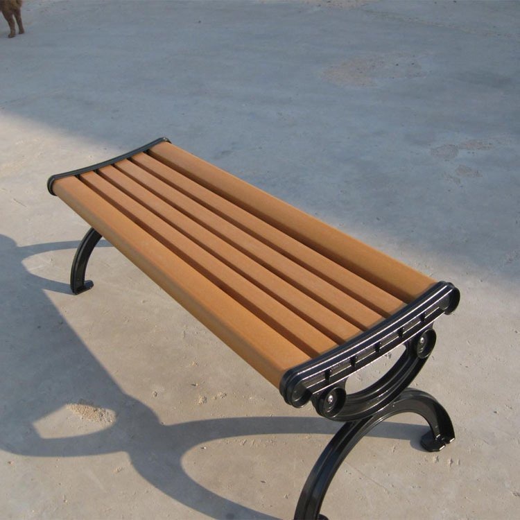 商丘长条椅 1米铸铁公园椅 河南防腐木公园椅厂家