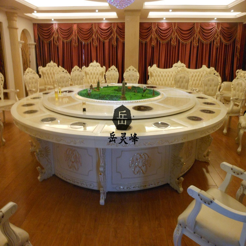 郑州里有卖电动餐桌	家用圆餐桌岚慧	酒店电动餐桌椅价格0477图片