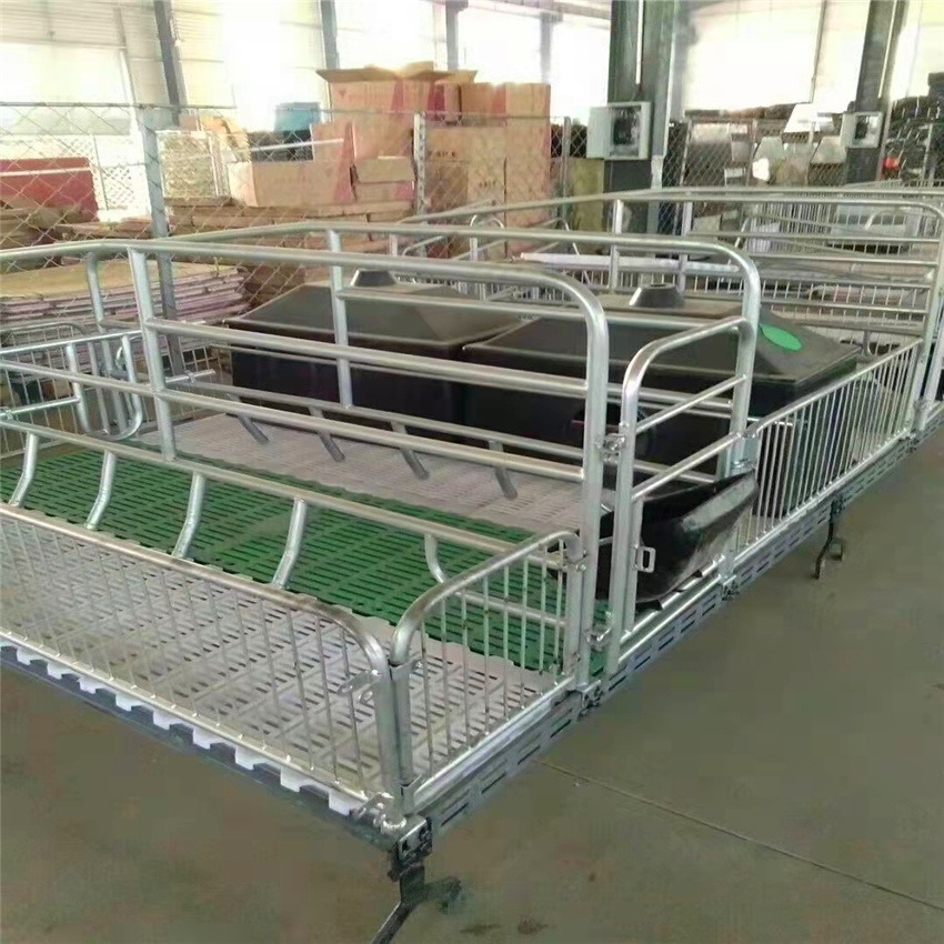 母猪分娩产床 定位栏限位栏 热镀锌产床保育两用床 单体双体产床 猪哈哈