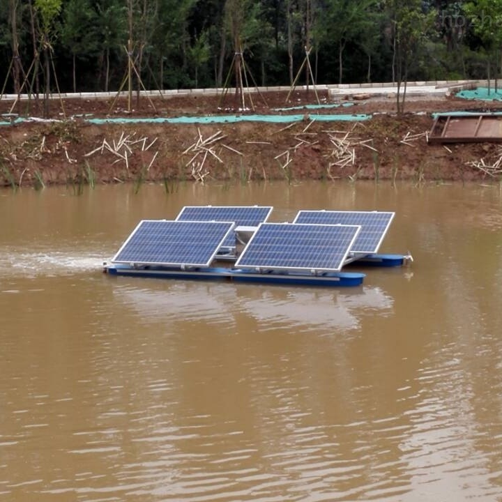绿节太阳能曝气机河湖污水处理设备 污水净化增氧设备一体机