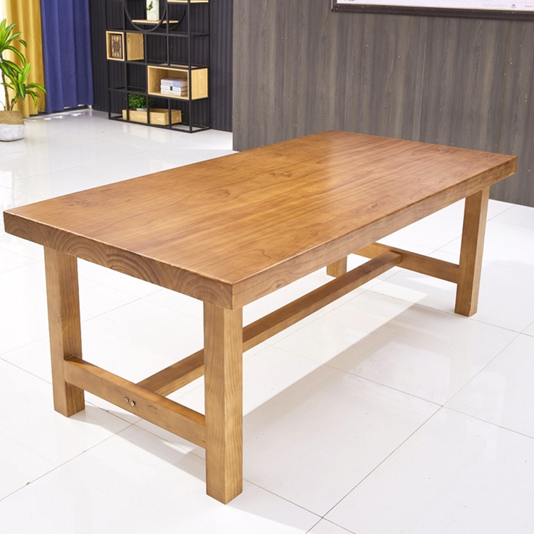 东莞迪佳欧式长方形实木餐桌大板桌会议桌洽谈桌简约书桌现代咖啡办公桌图片