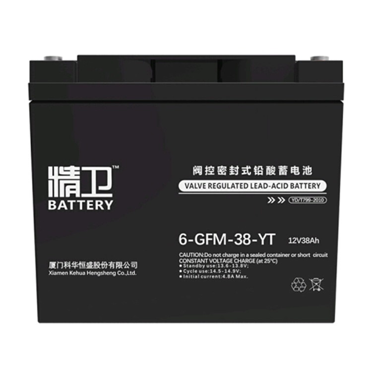 厦门精卫蓄电池6-GFM-38-YT阀控密封式铅酸蓄电池12V38AH机房后备储能