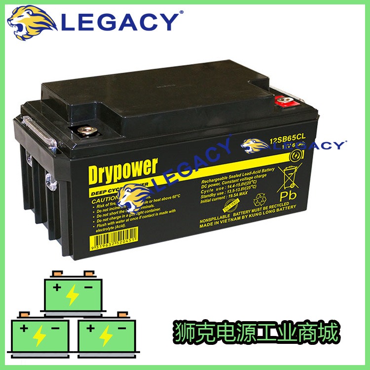 美国Drypower蓄电池 12V65AH UPS直流屏用铅酸12SB65CL蓄电瓶