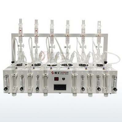 硫化物酸化吹气仪,采用恒温水浴加热方式,每个样品的氮气流量独立控制调节