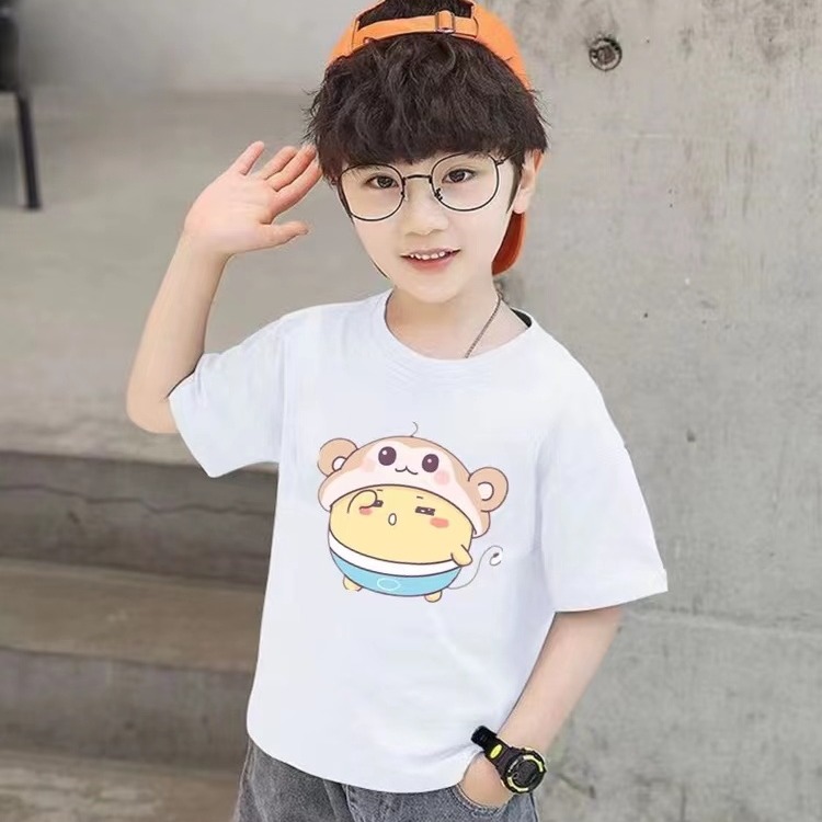 时尚儿童T恤衫 休闲韩版潮流洋气圆领半袖 童装短袖厂家