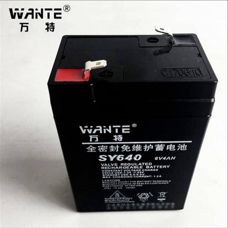 WANTE万特蓄电池SY640厂家直销6V4AH玩具电子仪器仪表电池