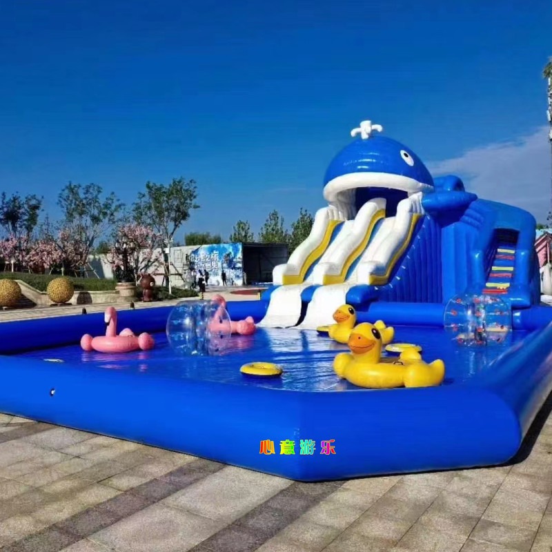 动漫水世界移动水上乐园充气水滑梯夏季户外游乐组合大型水上玩具